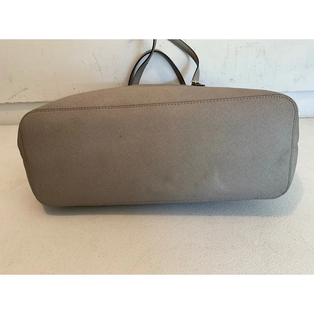 Michael Kors Large Tote Grey Saffiano Leather Shoulder Bag Silver Logo